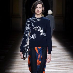 Dries Van Noten Hand Painted Wool Pullover Sweater